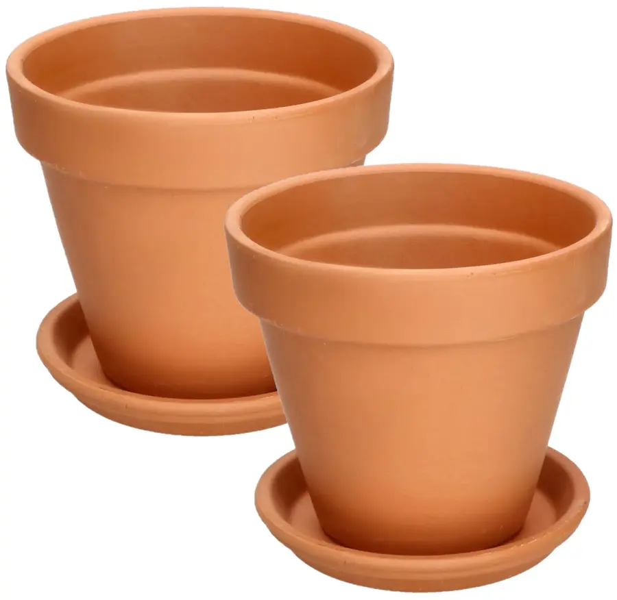 KOTARBAU® Lot de 2 pots de fleurs en terre cuite Ø 17 cm pour…