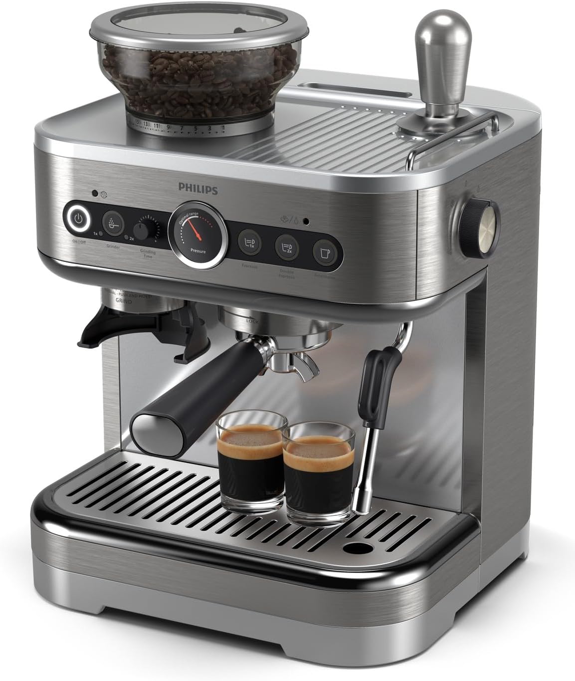 PHILIPS Machine à expresso semi-automatique Barista Brew, bac à grain…