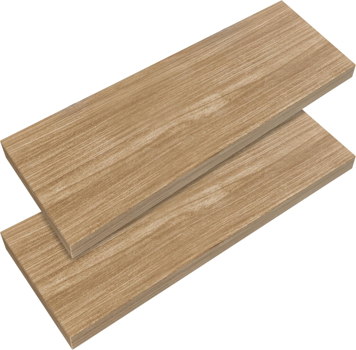 Casaria 2X Étagères Murales Flottantes 70 cm Chêne MDF Robuste Effet…