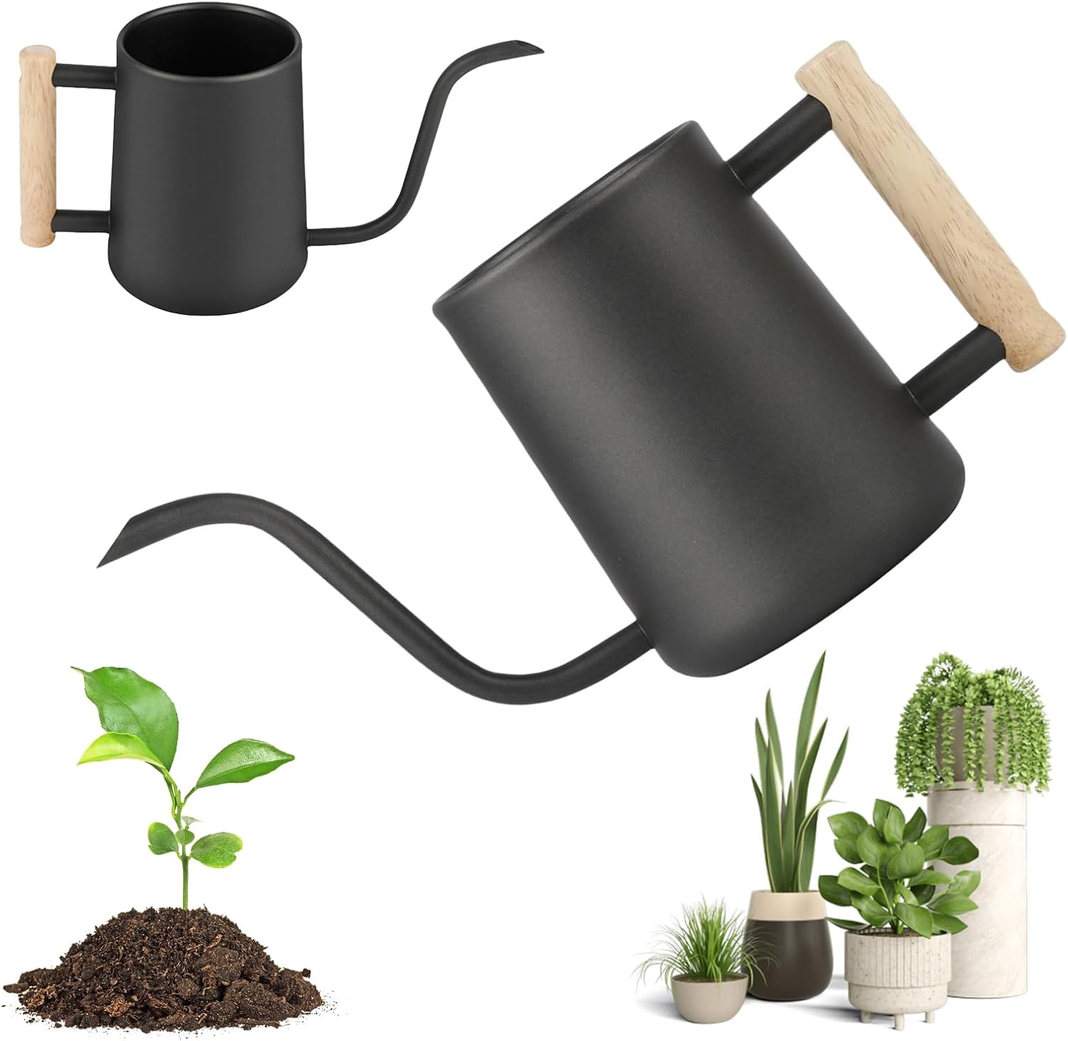 Arrosoir d'Intérieur 1 L/35 oz en Acier Inoxydable avec Poignée en…