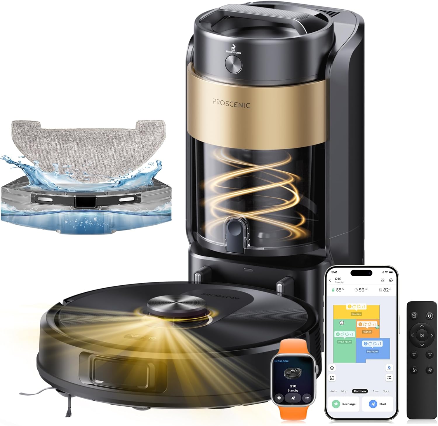 Proscenic Q20 Plus Robot Aspirateur Laveur 10000Pa avec Station Sans…